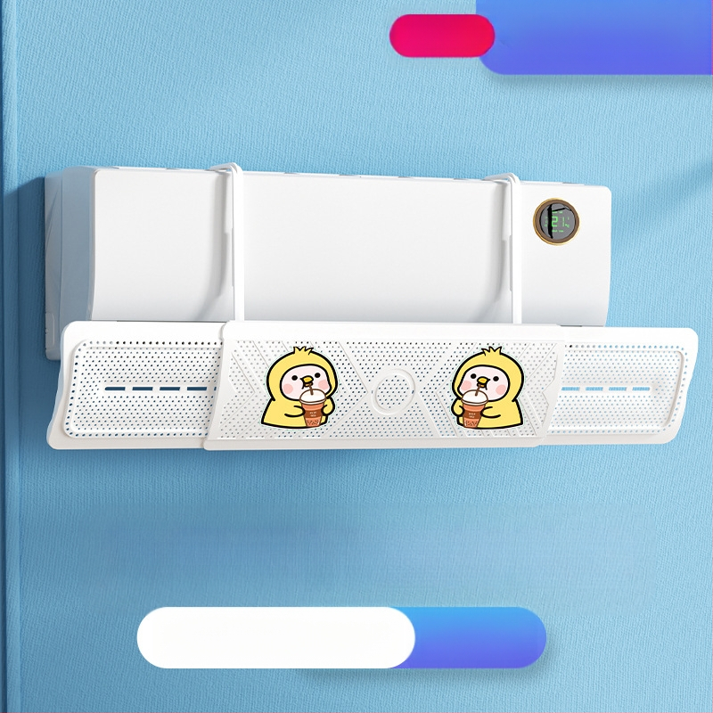 2024 m. oro kondicionieriaus vėjo deflektorius, apsaugantis nuo tiesioginio pūtimo, trijų viename ištraukiamas, mėnulio formos, prie sienos tvirtinamas vėjo deflektorius