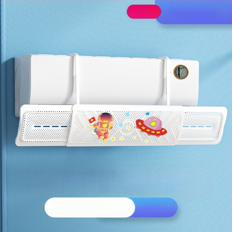 2024 m. oro kondicionieriaus vėjo deflektorius, apsaugantis nuo tiesioginio pūtimo, trijų viename ištraukiamas, mėnulio formos, prie sienos tvirtinamas vėjo deflektorius