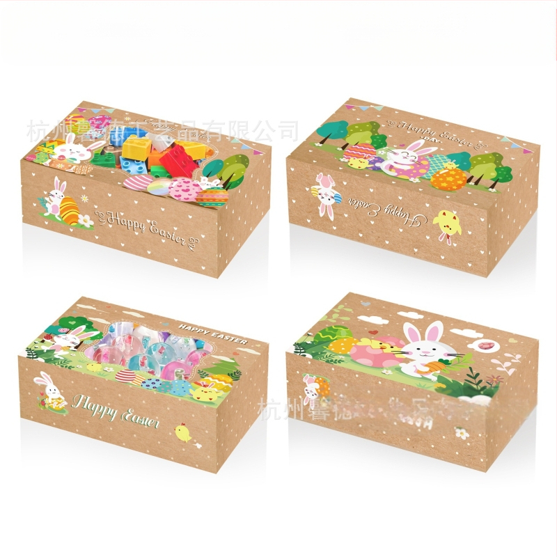 HZ042 Užsienio prekybos Velykų zuikučio kiaušinio viščiuko lango šventinio vakarėlio dovanų saldainių dėžutė