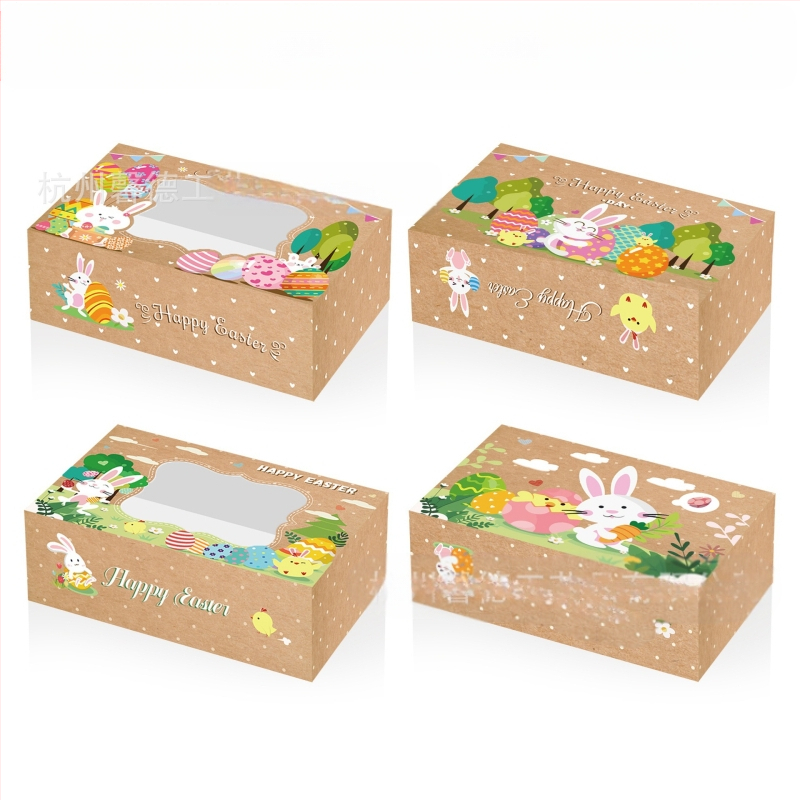 HZ042 Užsienio prekybos Velykų zuikučio kiaušinio viščiuko lango šventinio vakarėlio dovanų saldainių dėžutė