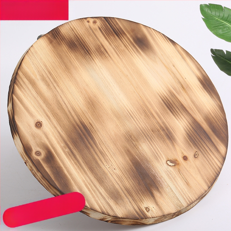 Hiina kuuse potikate ümmargune wokipotikate majapidamiseks vanamoodne paksendatud puidust veesilindri kate maapiirkonna täispuidust suure poti kate tasuta saatmine