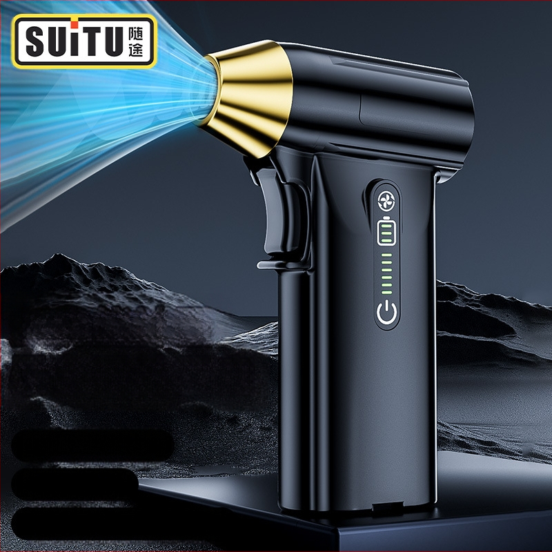 Rankinis turbokompresorinis ventiliatorius su dideliu greičiu, bešepetėliniu varikliu, galingas, prie transporto priemonės montuojamas lauko dulkių šalinimo ir plaukų džiovintuvo artefaktas