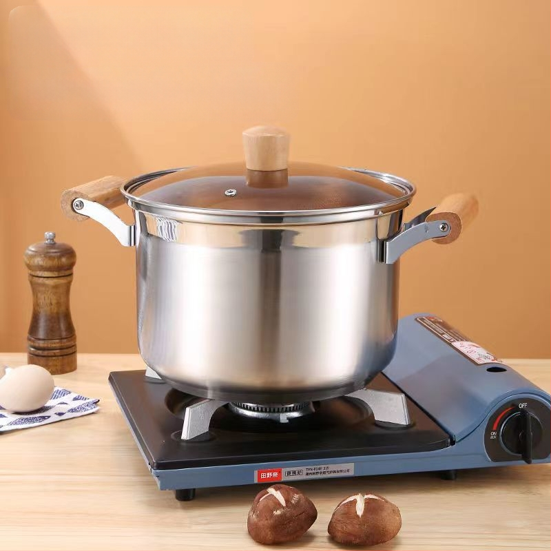 Nem mágneses, vastagított rozsdamentes acél levesesfazék, tejesfazék, étrend-kiegészítő edény, főzőedény, forró edény, gáz indukciós tűzhely, univerzális tapadásmentes