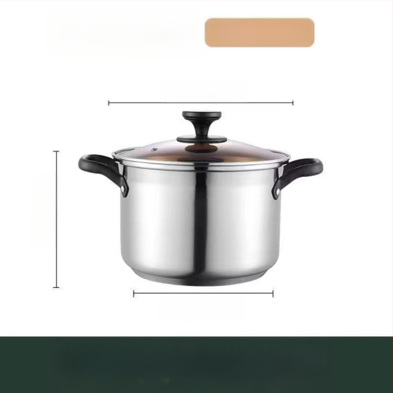 Nem mágneses, vastagított rozsdamentes acél levesesfazék, tejesfazék, étrend-kiegészítő edény, főzőedény, forró edény, gáz indukciós tűzhely, univerzális tapadásmentes