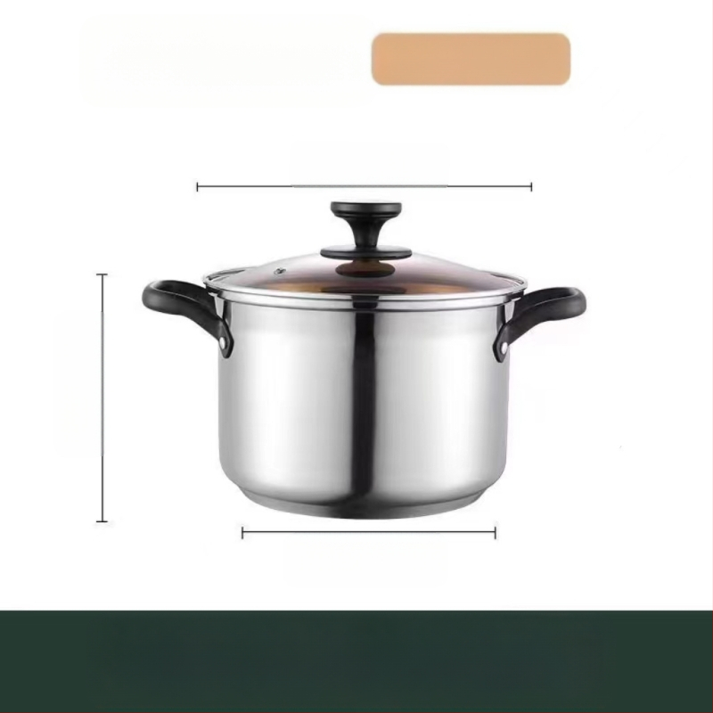 Nem mágneses, vastagított rozsdamentes acél levesesfazék, tejesfazék, étrend-kiegészítő edény, főzőedény, forró edény, gáz indukciós tűzhely, univerzális tapadásmentes