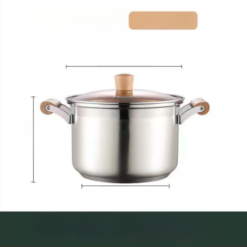 Nem mágneses, vastagított rozsdamentes acél levesesfazék, tejesfazék, étrend-kiegészítő edény, főzőedény, forró edény, gáz indukciós tűzhely, univerzális tapadásmentes