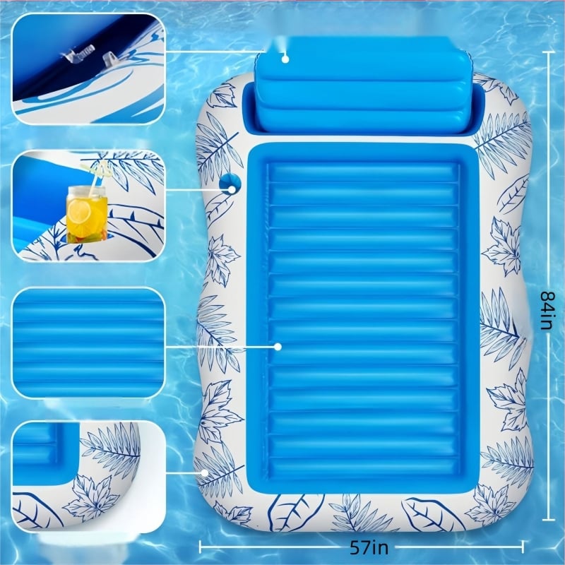 Pripučiama klevo lapo plaukiojanti lova suaugusiems, plaukimo žiedas, atlošas, plūduriuojantis irklas, vandens žaidimų žaislas, skėtis nuo saulės, atlošas