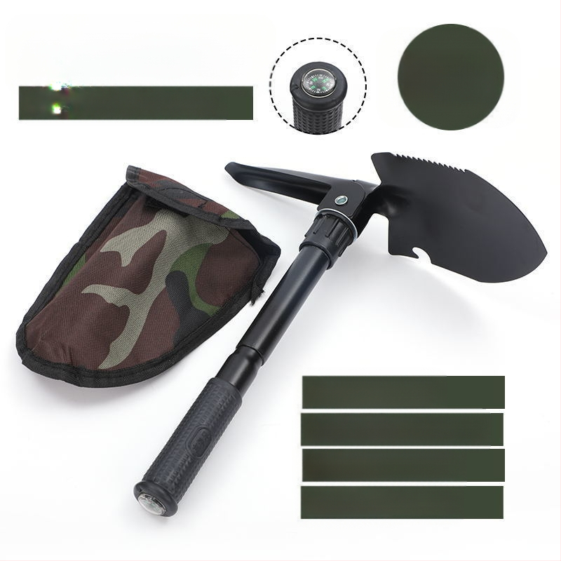 Kuum müük välivarustuse labidas, kokkupandav labidas, väike kompassiga, kokkupandav matkalabidas, kaasaskantav kokkupandav kalapüügilabidas