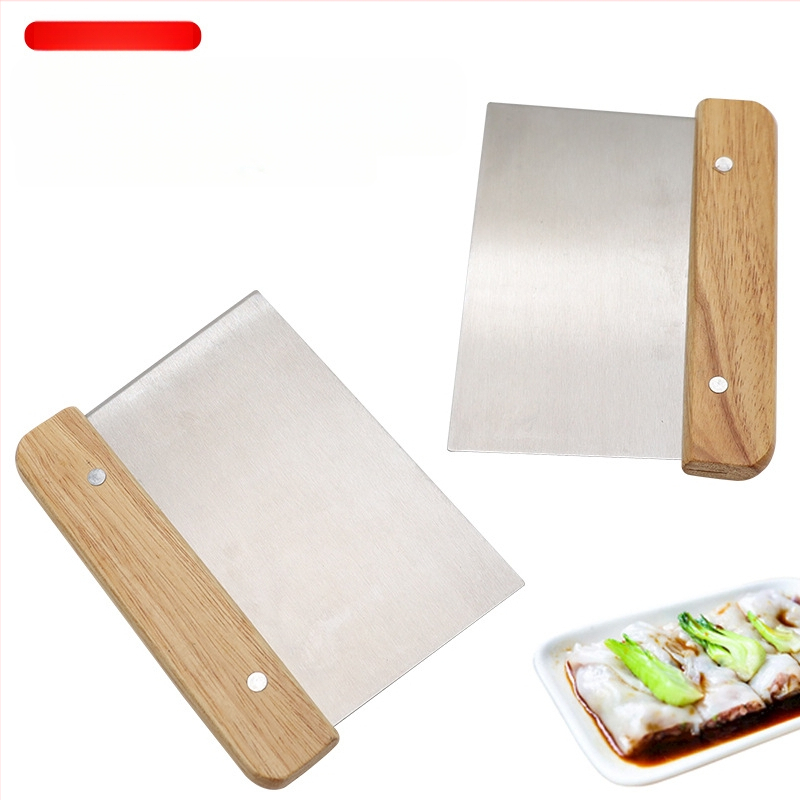 Nerūdijančio plieno makaronų pjaustytuvas su medine rankena, dešros milteliai, miltų grandiklis, pyrago grandiklis, tešlos pjaustymo peilis, muilo peilis, daugiafunkcis daržovių pjaustymui