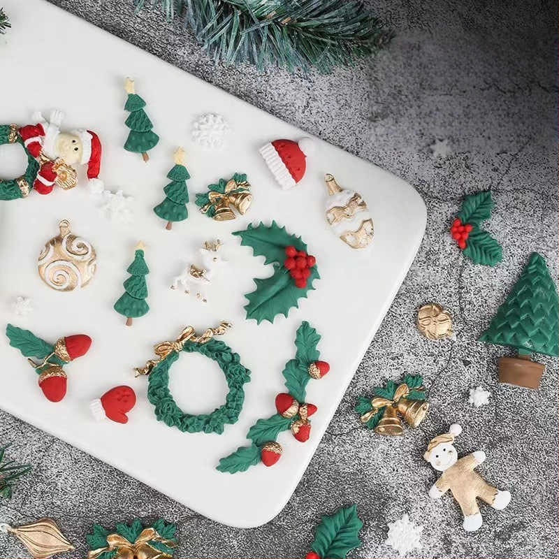 Karácsonyi flip cukor csokoládé szilikon forma hóház fenyőtoboz hópehely mézeskalács ember karácsonyfa jávorszarvas torta dekoráció