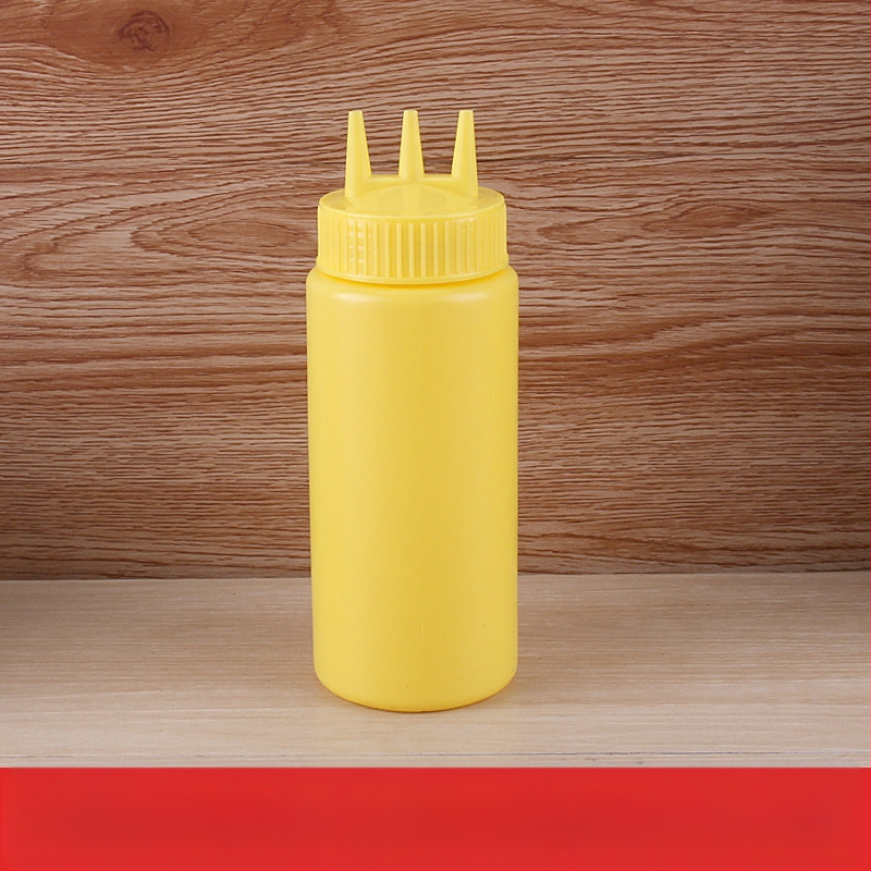 Trijų skylių pomidorų padažo išspaudimo butelis, plastikinis salaho butelis, išspaudimo butelis, padažo butelis, aukštos kokybės išspaudimo butelis, išspaudimo butelis, uogienės butelis