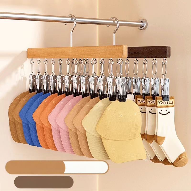 Cârlig de depozitare din lemn Gangbo, multifuncțional, umed și uscat, pentru dulap, cu cârlig, pentru depozitarea lenjeriei intime, artefact pentru casă