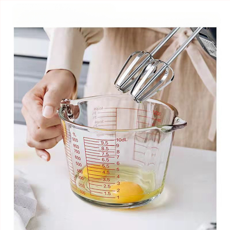 Magas hőmérsékletnek ellenálló üveg mérőpohár skálával Magas hőmérsékletnek ellenálló mikrohullámú sütőben használható sütőpohár Tojásverő pohár mérőpohárral