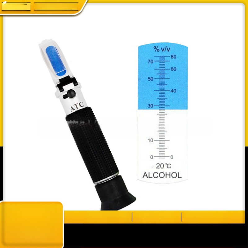 Високопрецизен 0-80% удобен ръчен рефрактометър за измерване на концентрацията на етанол и алкохол, инструмент за измерване на алкохол
