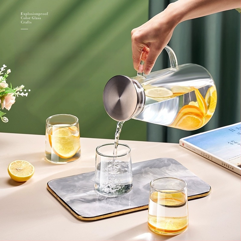 Γυάλινη τσαγιέρα υψηλής θερμοκρασίας με κρύο νερό, τσαγιέρα φρούτων, μεγάλης χωρητικότητας, παγομηχανή, σετ βραστήρων κρύου τσαγιού, οικιακή βραστήρας κρύου νερού, βραστήρας κρύου νερού