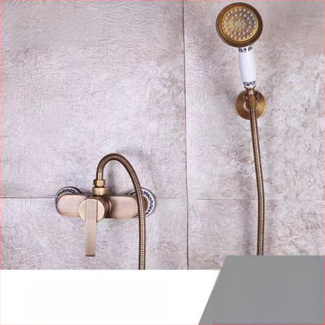 Täiesti vaskne antiikne lihtne dušikomplekt Euroopa stiilis vannitoa dušiga dušikraan retro väljalaskeavaga dušš