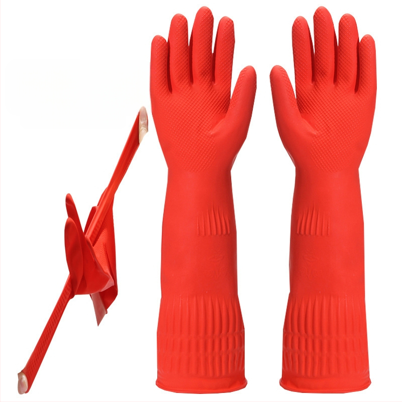 Indų plovimo pirštinės namams, ypač ilgos ir storos, vandeniui atsparios ir neslidžios guminės pirštinės virtuvės valymui ir automobilių plovimui namuose