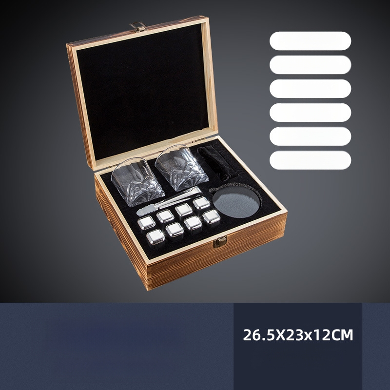 Spot -304 неръждаема стомана ледено уиски ледено вино Каменен дървен комплект кутия подаръчен комплект Amazon поколение коса