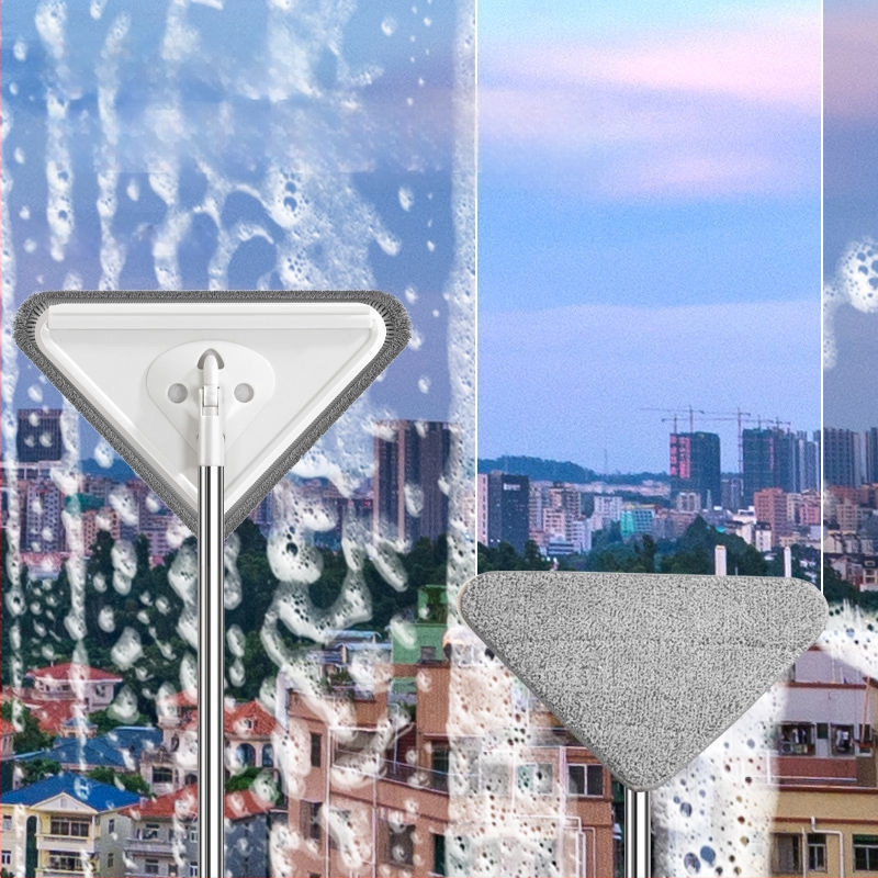 Uus kolmnurkne mopp, eriti suur, 360-kraadiselt pöörlev, klaasseinte, lagede, põrandate ja puitpõrandate puhastamiseks