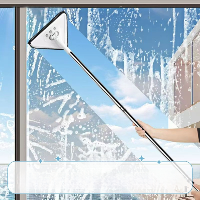 Uus kolmnurkne mopp, eriti suur, 360-kraadiselt pöörlev, klaasseinte, lagede, põrandate ja puitpõrandate puhastamiseks