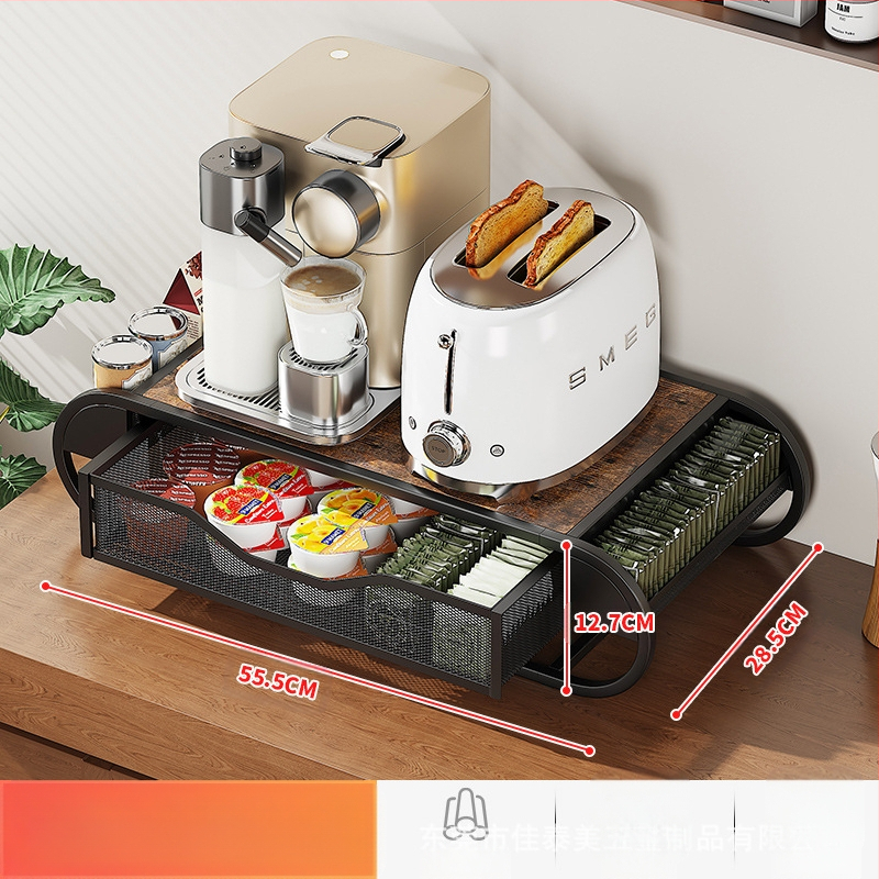 Kávékapszula-tároló állvány Új fiókos Duoqu Kusi kapszulatároló doboz Fém fa kávétároló állvány