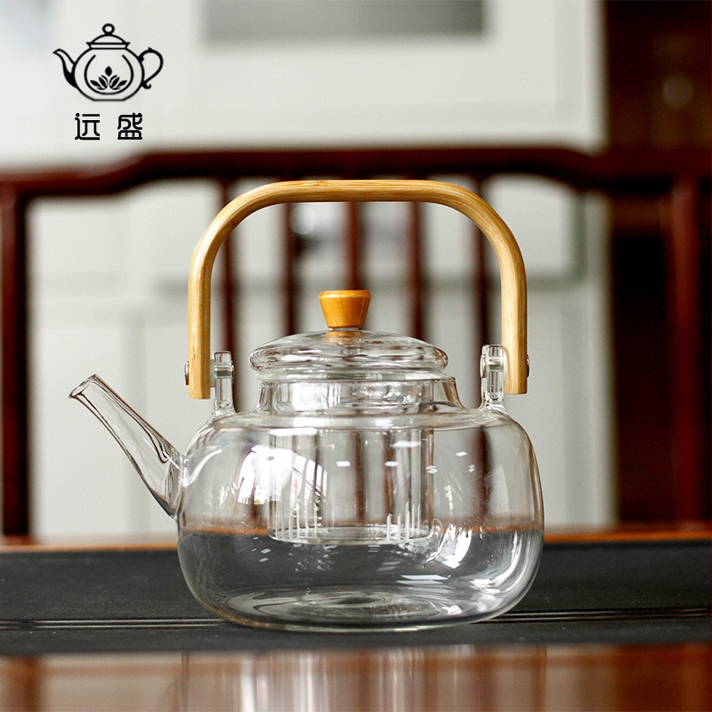 Veľkoobchodná továreň s hrubým veľkokapacitným lúčovým hrncom s vysokým borosilikátovým sklom, kanvica na čaj, kanvica na čaj