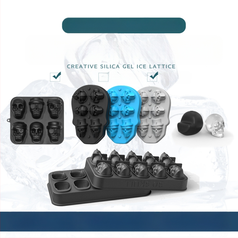 Piiriülene plahvatusohtlik koljujäätis 10 ühtlast halloweeni šokolaadivormi loominguline omatehtud silikoonist jäätis lehtriga