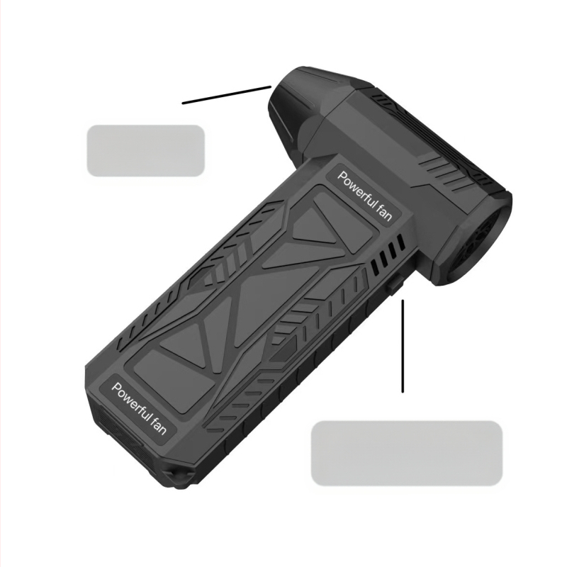 Bezpakāpju mainīga ātruma bezvadu pārnēsājams rokas ātrgaitas turbo ventilatora matu žāvētājs ar USB uzlādi kempingam ar sadegšanas palīdzību putekļu noņemšanai