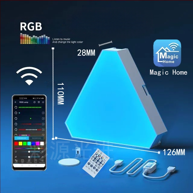 Kolmnurkne kvantlamp e-spordi intelligentne heli vastuvõtulamp kolmnurkne paaritu valguslaud RGB mäng isetegemise LED-ühendus