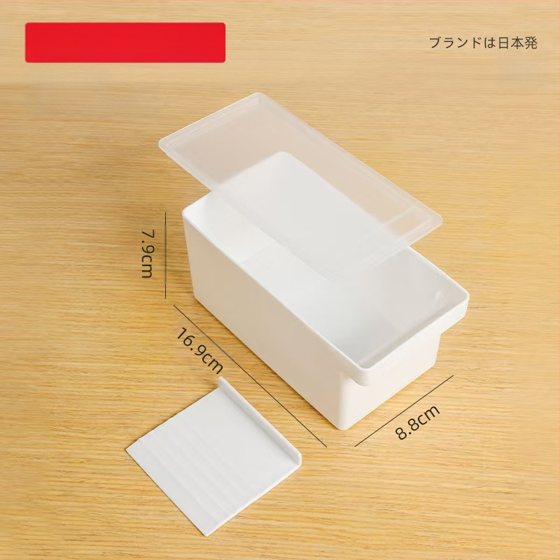 Japoniško stiliaus importuota sviesto laikymo dėžutė su sandaria dėžute, sviesto šviežumo laikymo pjaustymo dėžutė, daugiafunkcinė šaldytuvo šviežumo laikymo dėžutė su dangteliu