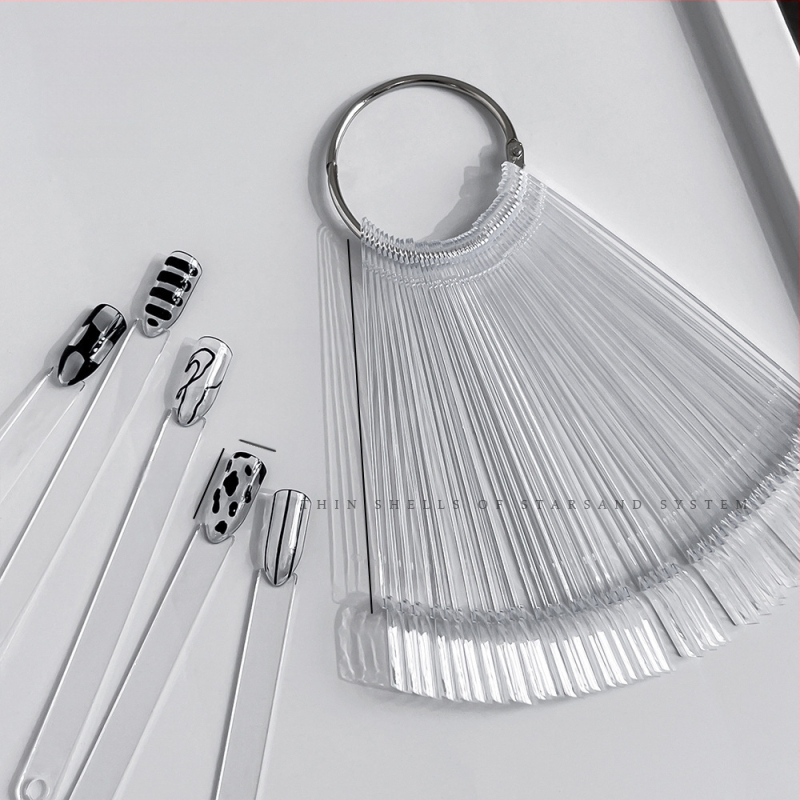 Nagų dailės ventiliatoriaus demonstracinė kortelė, 50 kvadratinių apvalių šaukštų, ovali, spalvota, juodai balta, geležinė, didmeninė prekyba