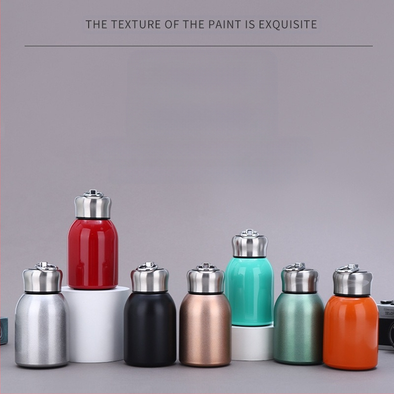 Φορητό θερμός από ανοξείδωτο ατσάλι 304, μίνι, μικρό, τσούξιμο, υψηλής ποιότητας, μικρό κύπελλο κοιλιάς, απλό δαχτυλίδι προσγείωσης, συνοδευτικό κύπελλο τσέπης
