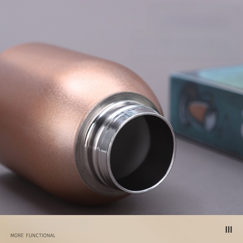 Φορητό θερμός από ανοξείδωτο ατσάλι 304, μίνι, μικρό, τσούξιμο, υψηλής ποιότητας, μικρό κύπελλο κοιλιάς, απλό δαχτυλίδι προσγείωσης, συνοδευτικό κύπελλο τσέπης