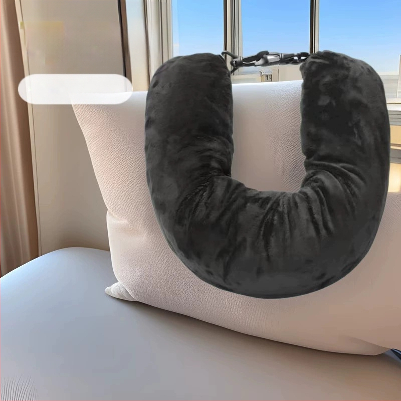 Naujas kelioninis galvos atlošas, minkštas, pliušinis, paminkštintas drabužių bagažo pagalvės užvalkalas, skirtas lauko daugiafunkciniam U formos nešiojamam galvos atlošui