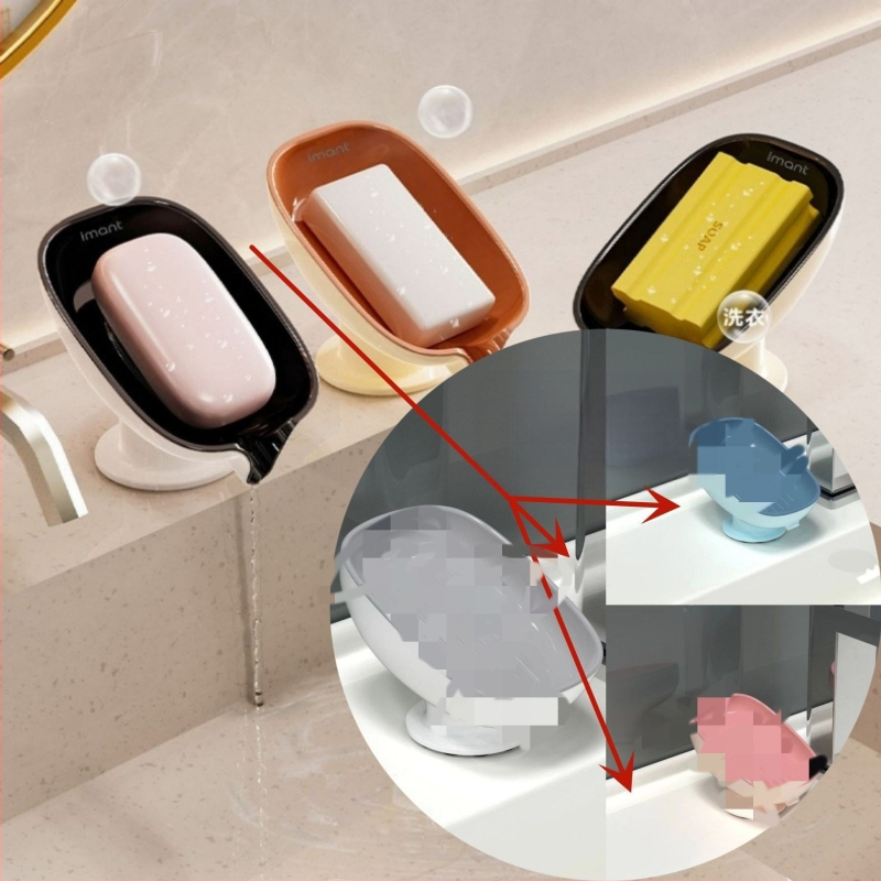 Σαπουνοθήκη Διπλής στρώσης με βεντούζα χωρίς τρύπημα, σαπουνοθήκη μπάνιου, πάγκος κουζίνας, σαπουνοθήκη χονδρικής