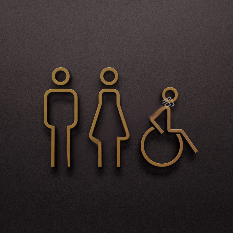 Parduotuvės viešbutis B ir B 3D trimatis vyrų tualeto, moterų tualeto sienos lipdukas, tualeto durų ir tualeto ženklas