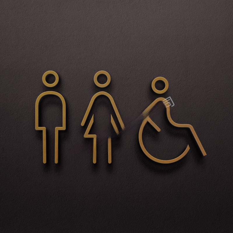 Parduotuvės viešbutis B ir B 3D trimatis vyrų tualeto, moterų tualeto sienos lipdukas, tualeto durų ir tualeto ženklas