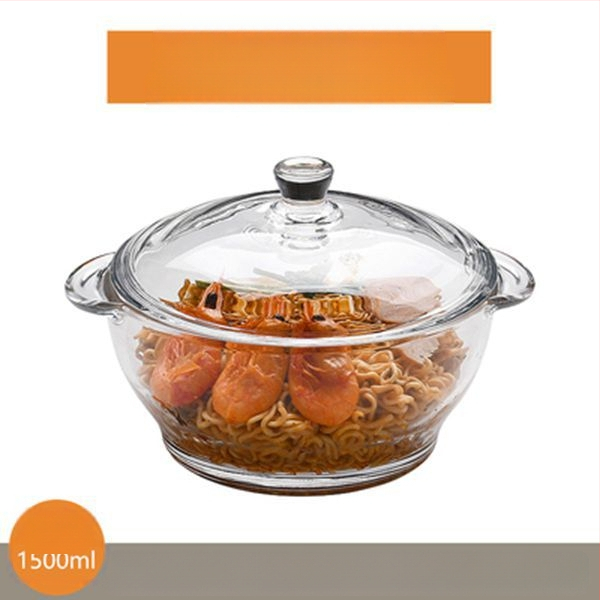 Kodumajapidamises kasutatav läbipaistev pliivaba paksendatud kristallist karastatud klaasist kauss kaanega supikauss nuudlikauss klaasist pott mikrolaineahi saadaval