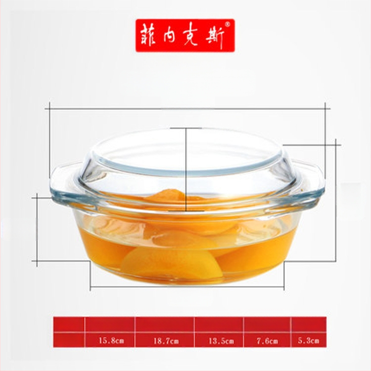 Kodumajapidamises kasutatav läbipaistev pliivaba paksendatud kristallist karastatud klaasist kauss kaanega supikauss nuudlikauss klaasist pott mikrolaineahi saadaval