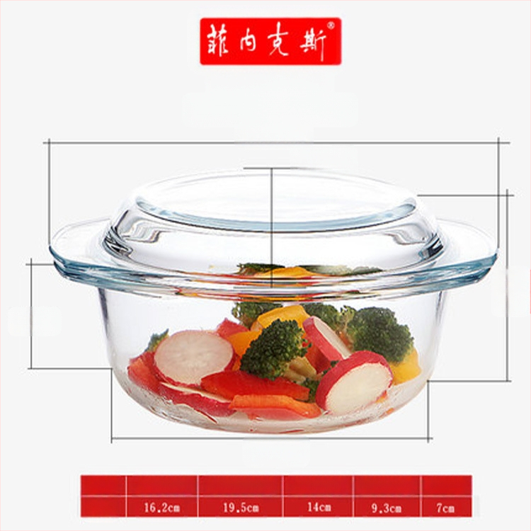 Kodumajapidamises kasutatav läbipaistev pliivaba paksendatud kristallist karastatud klaasist kauss kaanega supikauss nuudlikauss klaasist pott mikrolaineahi saadaval