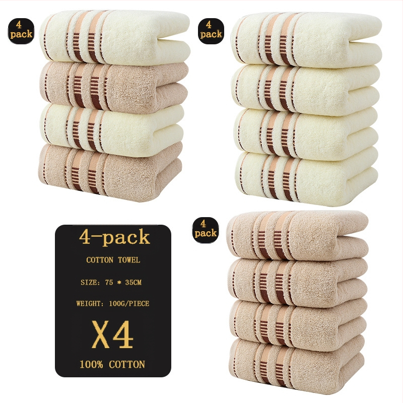 Tarpvalstybinis grynos medvilnės rankšluosčių, 4 vnt. pakuotė, europietiško stiliaus, eksportas, karštai parduodami suaugusiųjų minkšti medvilniniai rankšluosčiai veidui, prausimosi servetėlės.