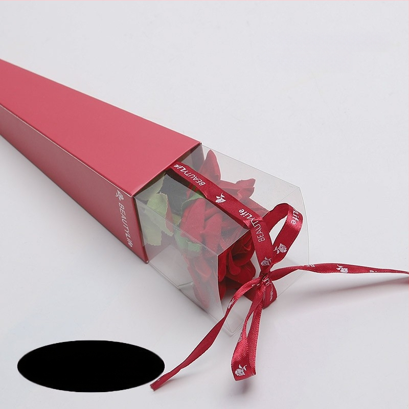 PVC kokkupandav lillede kinkekarp ühe kimbu pakkekarp ekspordi igavene lillekarp isetegemise rooside ühe lillekarbi hulgimüük