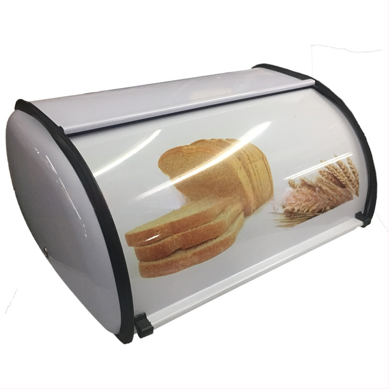 Piiriülene valge metallist trummi leivakarp lääne stiilis köögitoidu suupistete hoiukarp köögi hoiukarp Jiangmen