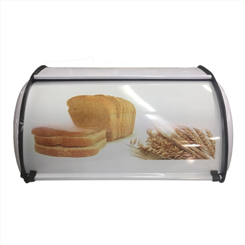 Piiriülene valge metallist trummi leivakarp lääne stiilis köögitoidu suupistete hoiukarp köögi hoiukarp Jiangmen