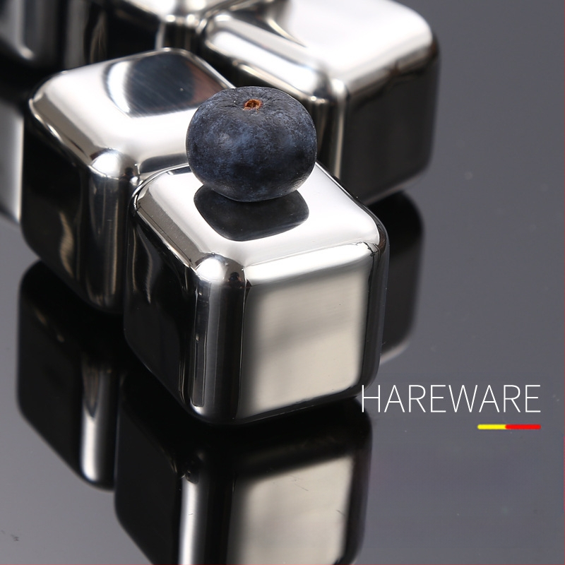 Гореща разпродажба 304 неръждаема стомана ледено вино камък непорест леден комплект уиски бързо замразен метален кубче лед директна доставка от фабриката