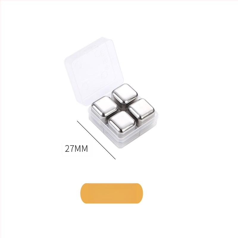 Гореща разпродажба 304 неръждаема стомана ледено вино камък непорест леден комплект уиски бързо замразен метален кубче лед директна доставка от фабриката