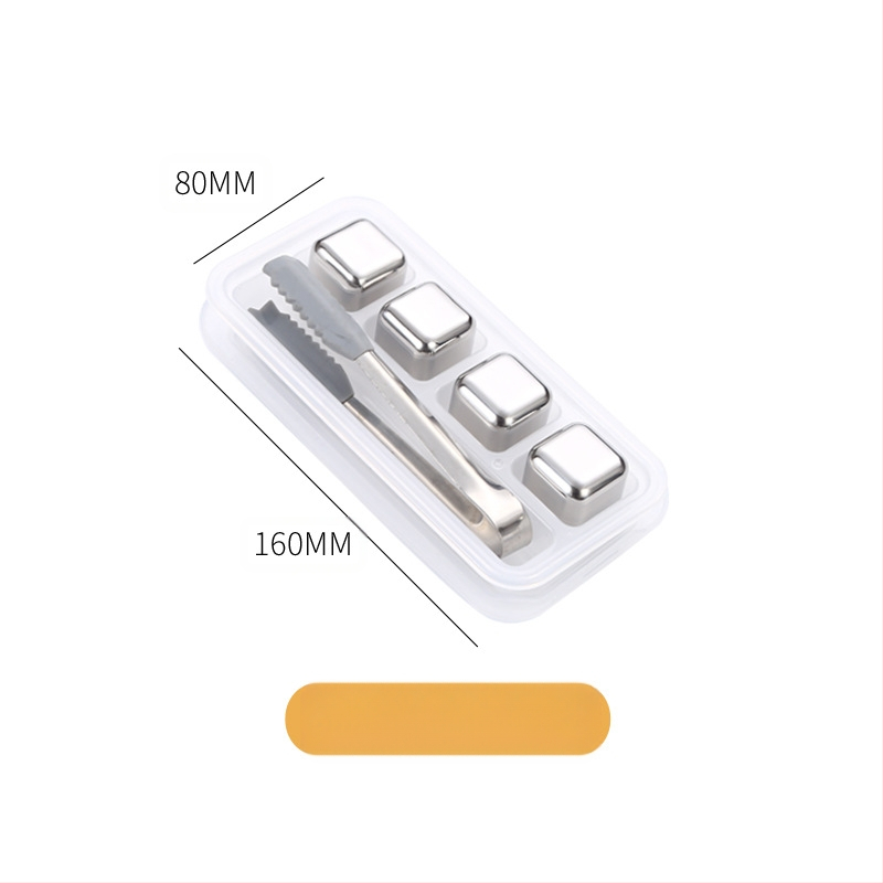 Гореща разпродажба 304 неръждаема стомана ледено вино камък непорест леден комплект уиски бързо замразен метален кубче лед директна доставка от фабриката