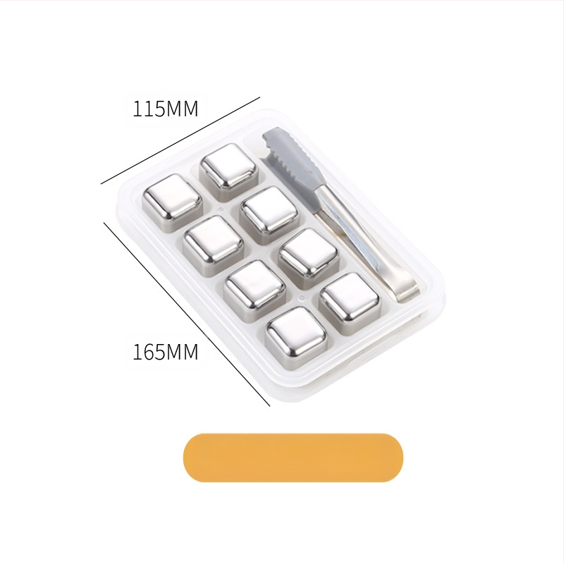 Гореща разпродажба 304 неръждаема стомана ледено вино камък непорест леден комплект уиски бързо замразен метален кубче лед директна доставка от фабриката