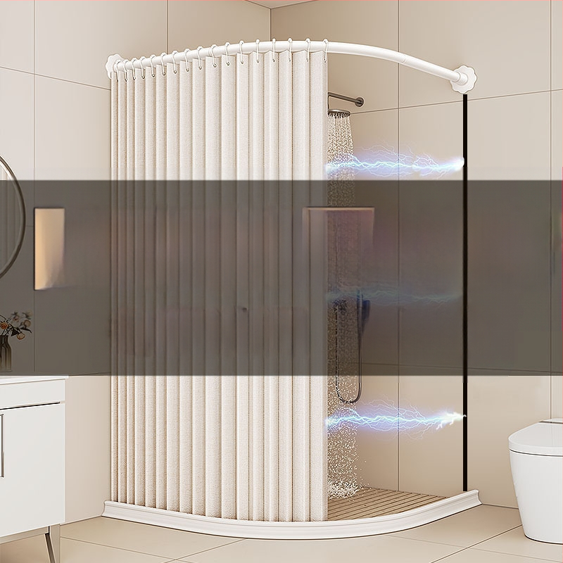 Tualettruumi vannitoa vaheseina kardinaülikond dušš paksendatud perforeeritud dušikardin veekindel riie magnetiline kaar veetõke