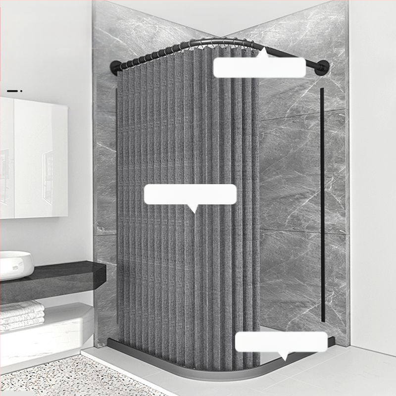 Tualettruumi vannitoa vaheseina kardinaülikond dušš paksendatud perforeeritud dušikardin veekindel riie magnetiline kaar veetõke